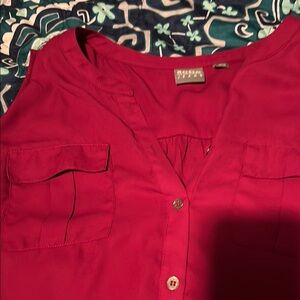 Papaya Women's Red Button-Up Top